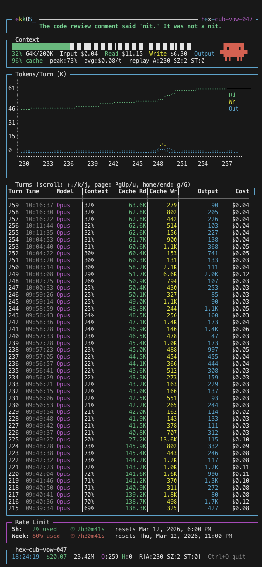 ekkOS Pulse CLI session