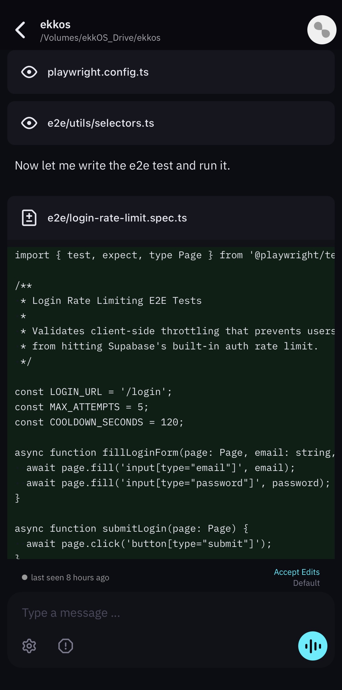 Synk mobile app — live Claude Code session monitoring